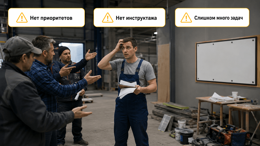 Ошибки при передаче задач разнорабочему