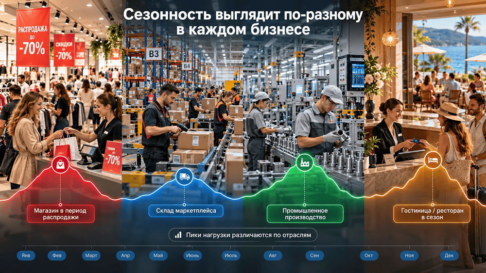 Сезонность в разных отраслях